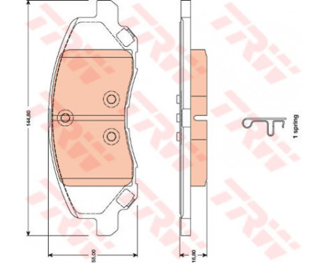Brake Pad Set, disc brake GDB4141 TRW