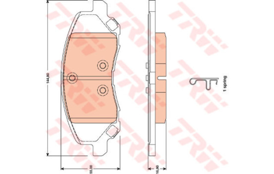 Brake Pad Set, disc brake GDB4141 TRW