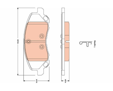 Brake Pad Set, disc brake GDB4141 TRW, Image 2