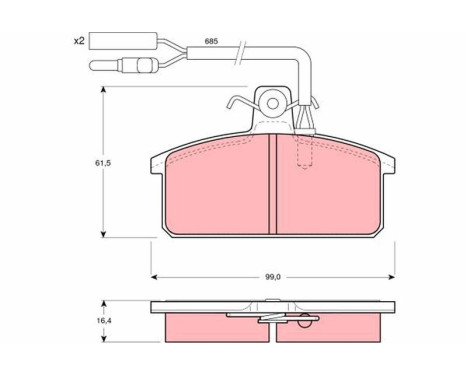 Brake Pad Set, disc brake GDB417 TRW