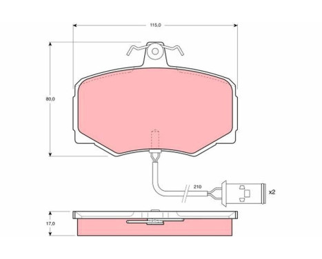 Brake Pad Set, disc brake GDB421 TRW, Image 2