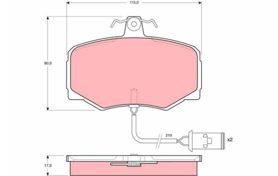 Brake Pad Set, disc brake GDB421 TRW, Image 2