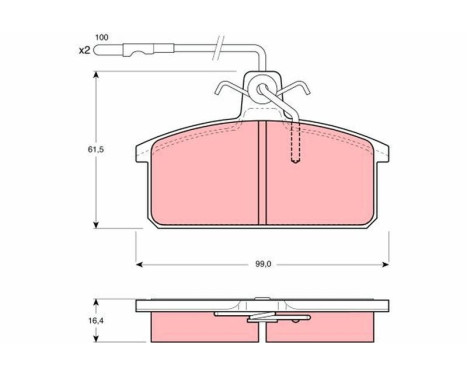 Brake Pad Set, disc brake GDB422 TRW