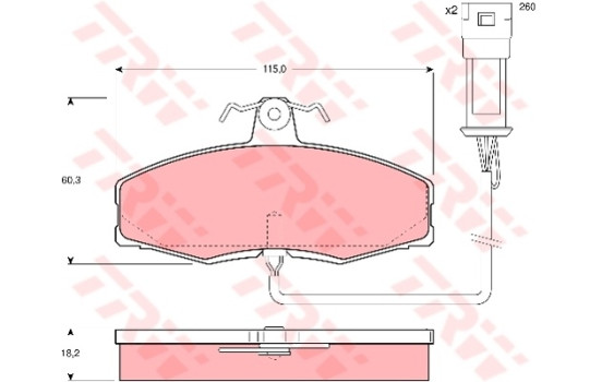 Brake Pad Set, disc brake GDB440 TRW