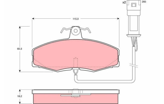 Brake Pad Set, disc brake GDB440 TRW, Image 2