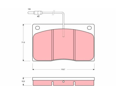 Brake Pad Set, disc brake GDB443 TRW, Image 2