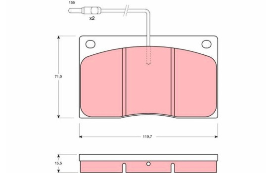Brake Pad Set, disc brake GDB443 TRW, Image 2