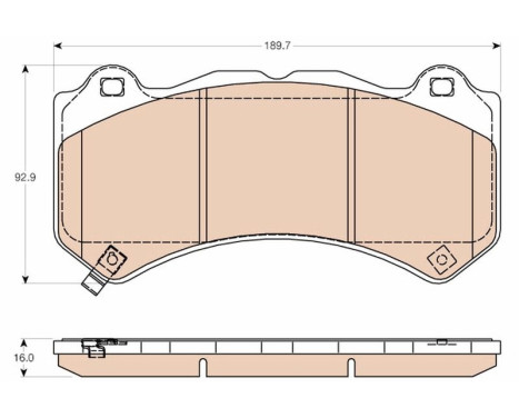 Brake Pad Set, disc brake GDB4450 TRW, Image 2