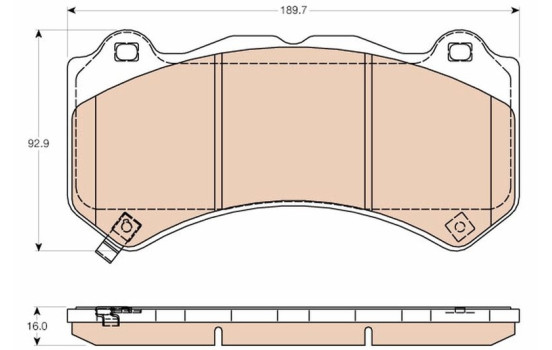 Brake Pad Set, disc brake GDB4450 TRW, Image 2