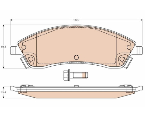 Brake Pad Set, disc brake GDB4451 TRW, Image 2