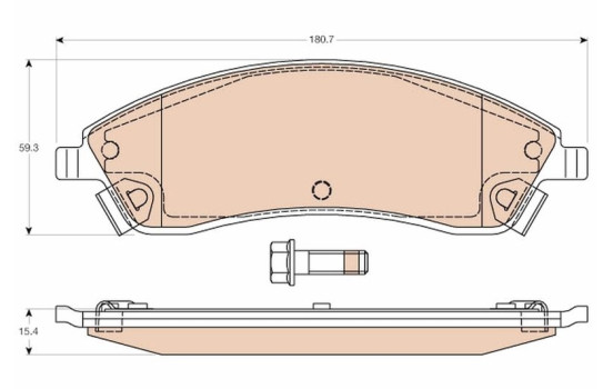 Brake Pad Set, disc brake GDB4451 TRW, Image 2