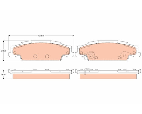 Brake Pad Set, disc brake GDB4453 TRW, Image 2