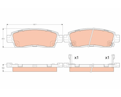 Brake Pad Set, disc brake GDB4455 TRW