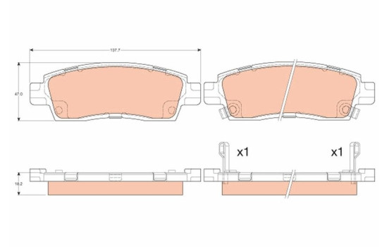 Brake Pad Set, disc brake GDB4455 TRW