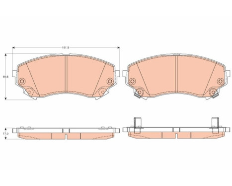 Brake Pad Set, disc brake GDB4456 TRW, Image 2