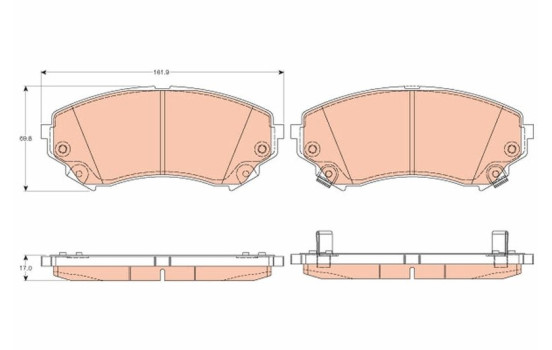Brake Pad Set, disc brake GDB4456 TRW, Image 2