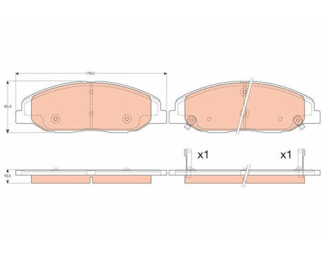 Brake Pad Set, disc brake GDB4457 TRW