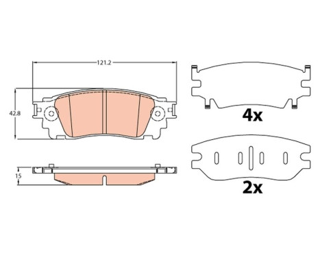 Brake Pad Set, disc brake GDB4459 TRW