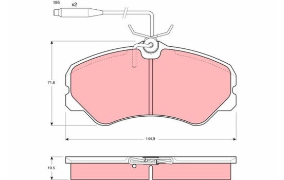 Brake Pad Set, disc brake GDB447 TRW, Image 2