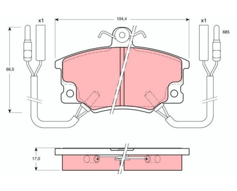 Brake Pad Set, disc brake GDB457 TRW, Image 2