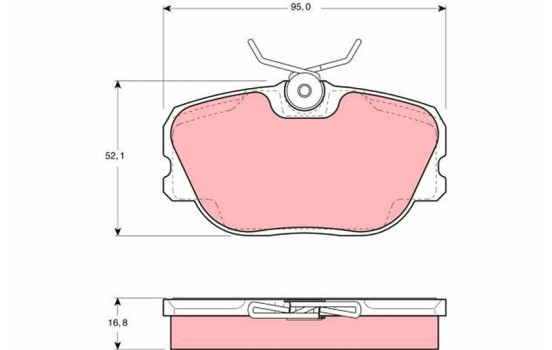 Brake Pad Set, disc brake GDB460 TRW, Image 2