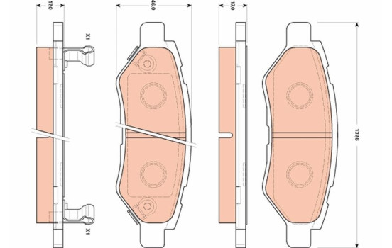 Brake Pad Set, disc brake GDB4602 TRW, Image 2