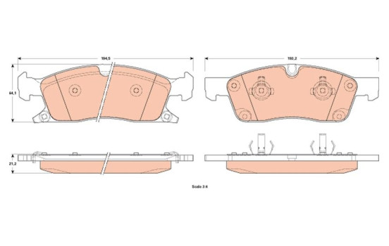 Brake Pad Set, disc brake GDB4604 TRW, Image 2