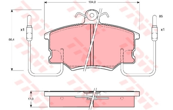 Brake Pad Set, disc brake GDB464 TRW
