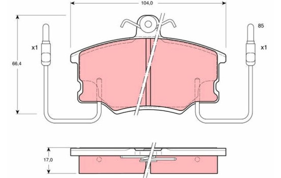 Brake Pad Set, disc brake GDB464 TRW, Image 2