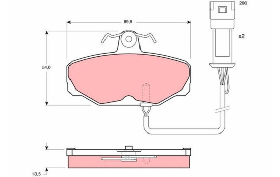 Brake Pad Set, disc brake GDB471 TRW, Image 2