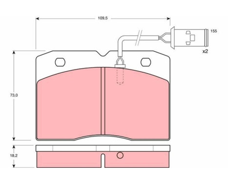 Brake Pad Set, disc brake GDB478 TRW, Image 2