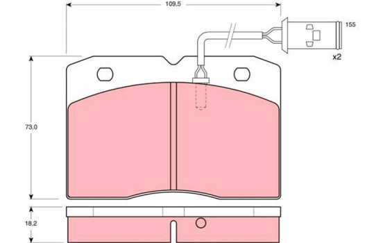 Brake Pad Set, disc brake GDB478 TRW, Image 2