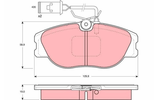 Brake Pad Set, disc brake GDB483 TRW, Image 2