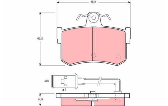 Brake Pad Set, disc brake GDB486 TRW, Image 2