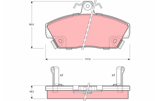 Brake Pad Set, disc brake GDB497 TRW, Image 2
