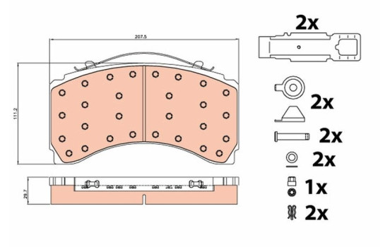 Brake pad set, disc brake GDB5116 TRW