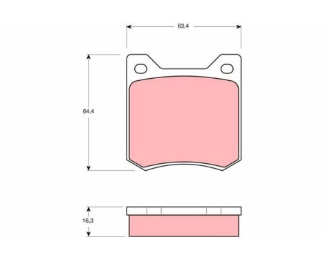 Brake Pad Set, disc brake GDB550 TRW, Image 2