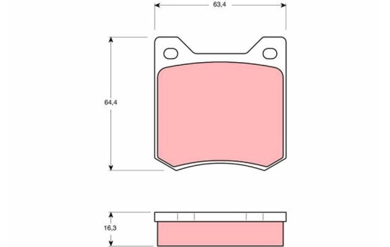 Brake Pad Set, disc brake GDB550 TRW, Image 2