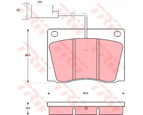 Brake Pad Set, disc brake GDB569 TRW