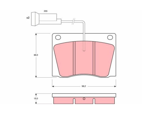 Brake Pad Set, disc brake GDB569 TRW, Image 2