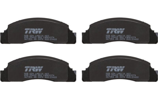 Brake Pad Set, disc brake GDB624 TRW, Image 2
