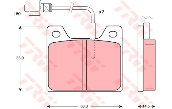Brake Pad Set, disc brake GDB627 TRW