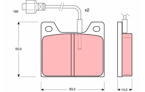 Brake Pad Set, disc brake GDB627 TRW, Image 2