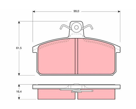 Brake Pad Set, disc brake GDB657 TRW, Image 2
