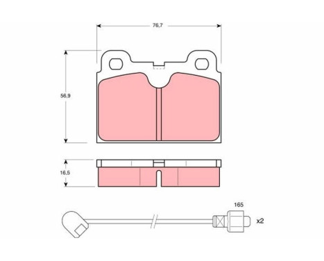 Brake Pad Set, disc brake GDB680 TRW, Image 2