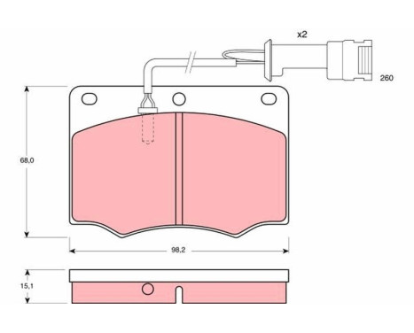 Brake Pad Set, disc brake GDB691 TRW, Image 2