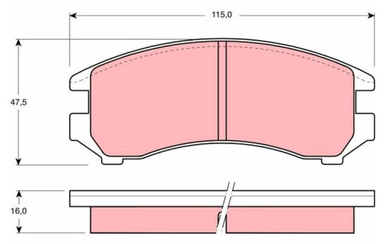 Brake Pad Set, disc brake GDB731 TRW, Image 2