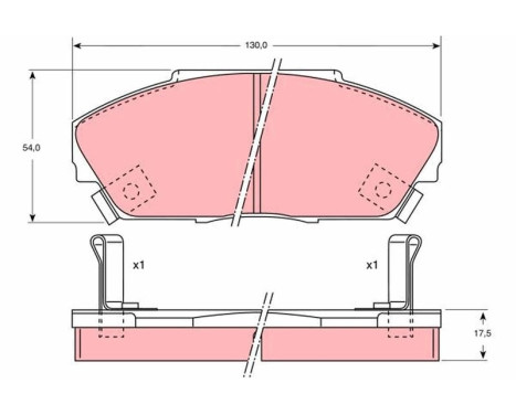 Brake Pad Set, disc brake GDB733 TRW, Image 2