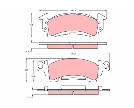 Brake Pad Set, disc brake GDB742 TRW, Image 2