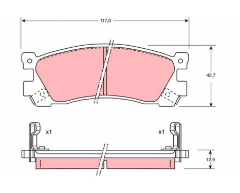 Brake Pad Set, disc brake GDB746 TRW, Image 2